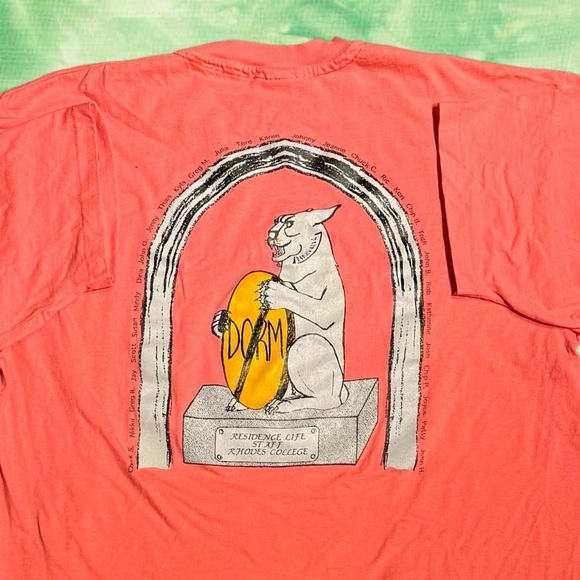Hanes Beefy Other - VINTAGE 80s RHODES COLLEGE RA DORM CAT XL TEE
